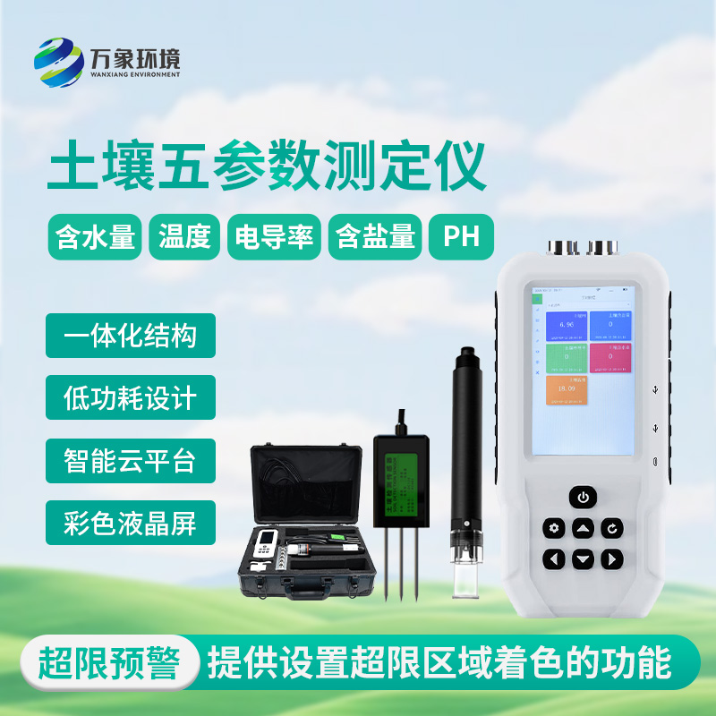 土壤測量儀，土壤溫濕度、電導(dǎo)率、含鹽量、pH五參數(shù)盡在掌握！
